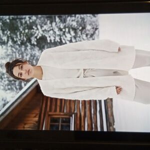 Zara White Women's Cardigan Sweater Cozy Open Soft Womens 13-14 Sz